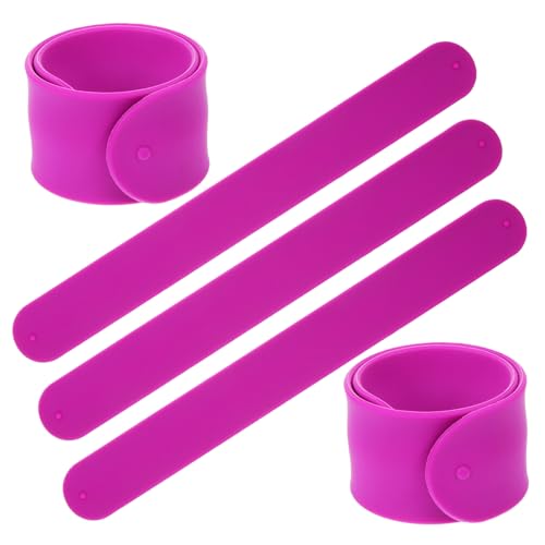 Abaodam 5st Silikon-schnappringarmband Für Kinder Schlagarmbänder Für Kinder Slap-armbanduhr Silikon-schnapparmband Handgelenkumarmung Für Kinder Kieselgel Violett Füllstoff Füllung von Abaodam