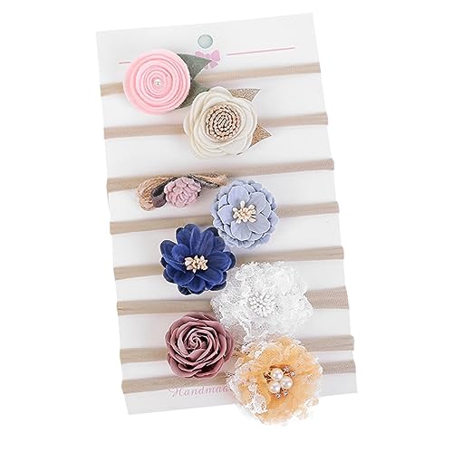 Abaodam 8St Stoff Baby Stirnband niedliche Blumen Kinder Kopf bedeckungen haarband baby haarbänder baby Elastic headband elastisch Kopfbedeckung Stoffblumen Schal Kleine Requisiten von Abaodam