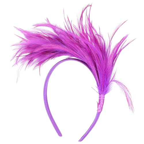 Abaodam Stirnband Flapper-Stirnband hochzeit kopfschmuck hair accessories for girls hochzeitshaar schmuck rotes Stirnband Make-up-Zubehör anmutiger Kopfschmuck für Partys Hühnerfeder von Abaodam