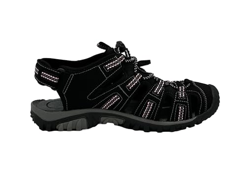 Ablovo Herren Damen Sandalen Outdoor Sport Trekking sandalen (Schwarz-Pink, EU Schuhgrößensystem, Erwachsene, Herren, Numerisch, M, 37) von Ablovo