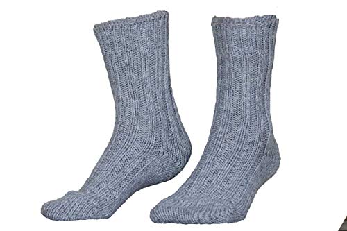 Abolengo de Alpaca Alpaka Socken, kuschelig weich und in vielen Farben und Größen, 43-46, hellgrau von Abolengo de Alpaca