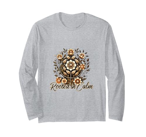 Rooted in Calm - Florales Boho Mandala Motiv für Frauen Langarmshirt Rooted in Calm - Florales Boho Mandala Motiv für Frauen Langarmshirt von Achtsamkeit Natur Boho Blume Ruhe Balance Yoga