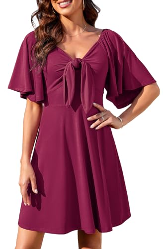 Actcat Damenkleider 2024 Frühling Sommer Tiefer V-Ausschnitt Elegantes Minikleid mit Fliege Kleider elegant Party Kleider Damen sexy Sommerkleid midi blusenkleid Strandkleider Damen Sommer Actcat Damenkleider 2024 Frühling Sommer Tiefer V-Ausschnitt Elegantes Minikleid mit Fliege Kleider elegant Party Kleider Damen sexy Sommerkleid midi blusenkleid Strandkleider Damen Sommer von Actcat