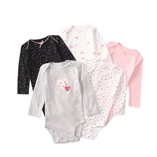 Acuryx Baby Body Langarm 5er Pack Neugeborene Strampler für Baby Jungen und Mädchen 12-18 Monate von Acuryx