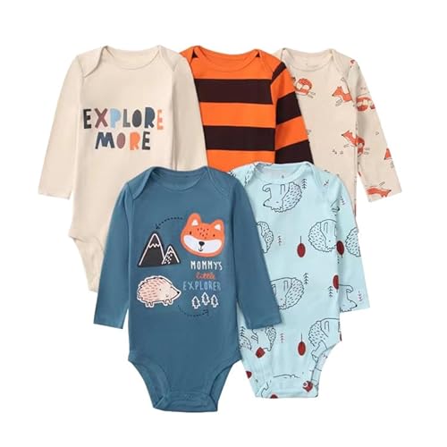 Acuryx Baby Body Langarm 5er Pack Neugeborene Strampler für Baby Jungen und Mädchen 18-24 Monate von Acuryx