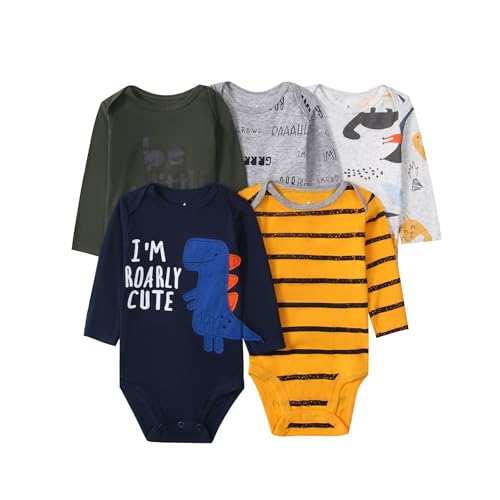 Acuryx Baby Body Langarm 5er Pack Neugeborene Strampler für Baby Jungen und Mädchen 18-24 Monate von Acuryx