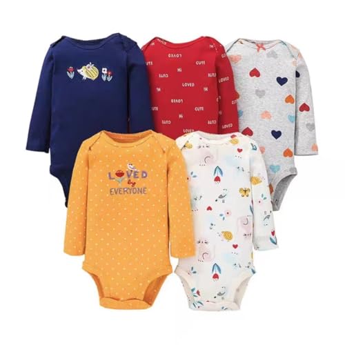 Acuryx Baby Body Langarm 5er Pack Neugeborene Strampler für Baby Jungen und Mädchen 3-6 Monate von Acuryx