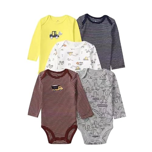 Acuryx Baby Body Langarm 5er Pack Neugeborene Strampler für Baby Jungen und Mädchen 9-12 Monate von Acuryx