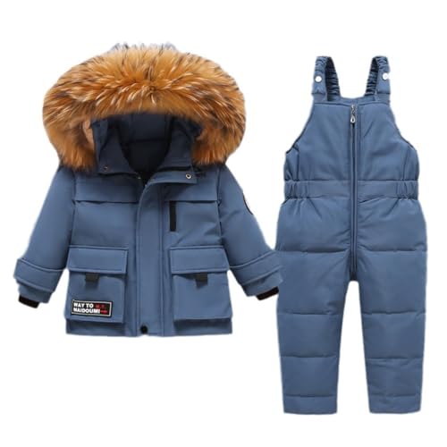 Acuryx Baby Schneeanzug Winter 2 Stück Daunenjacke Mantel mit Schnee Lätzchen Hose Jungen Mädchen Skianzug Kleidung von Acuryx