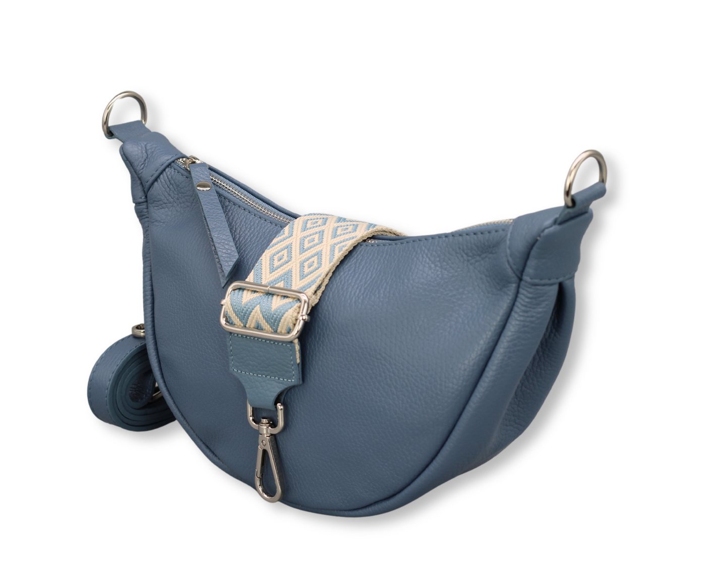 Adel Bags Schultertasche DIANA Halbmond Tasche Leder, Umhängetasche für Damen, Gürteltaschen, echt Leder, Made in Italy von Adel Bags