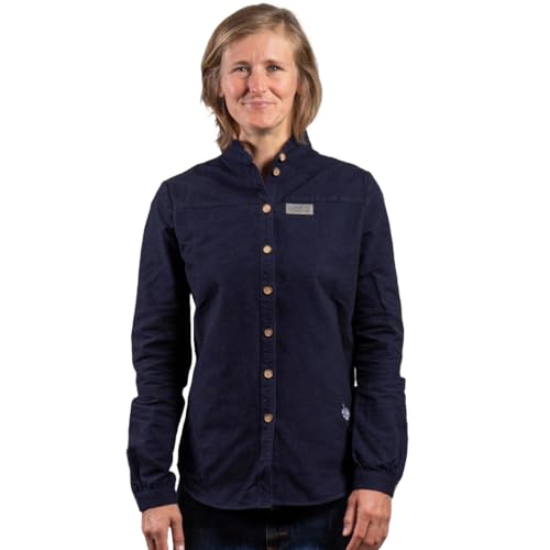 Adele Bergzauber Miriam Organic Flanellhemd Damen Dunkelblau (Hemd Miriam, DE/NL/SE/PL, Numerisch, 40, Regular, Regular) von Adele Bergzauber