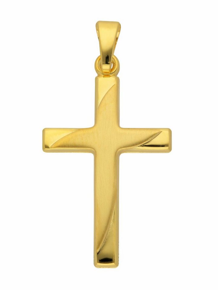 Adelia´s Kettenanhänger 585 Gold Kreuz Anhänger, Goldschmuck für Damen & Herren von Adelia´s