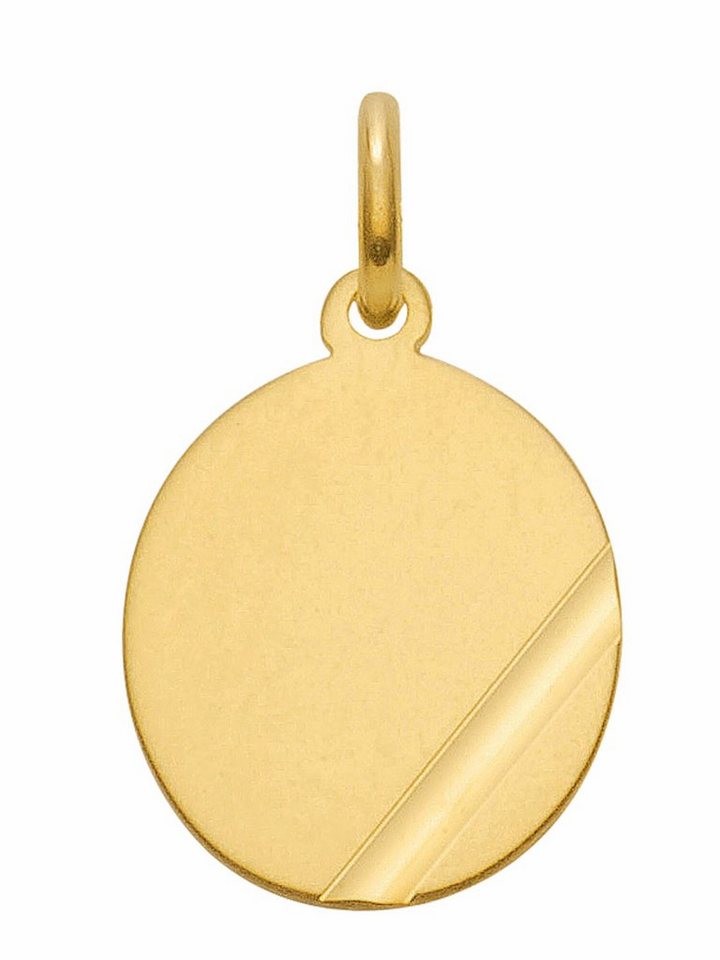 Adelia´s Kettenanhänger 333 Gold Gravurplatte Anhänger, Goldschmuck für Damen von Adelia´s