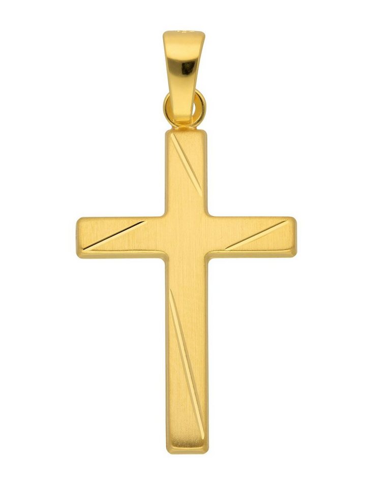 Adelia´s Kettenanhänger 333 Gold Kreuz Anhänger, Goldschmuck für Damen & Herren von Adelia´s