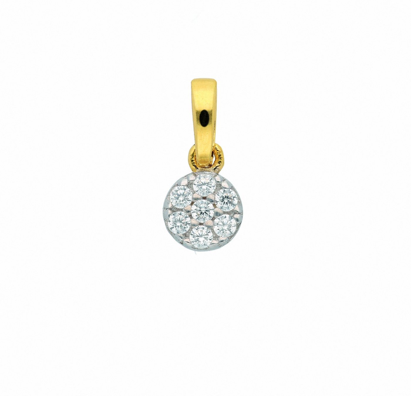 Adelia´s Kettenanhänger Damen Goldschmuck 333 Gold Anhänger mit Zirkonia Ø 4,8 mm, Goldschmuck für Damen von Adelia´s