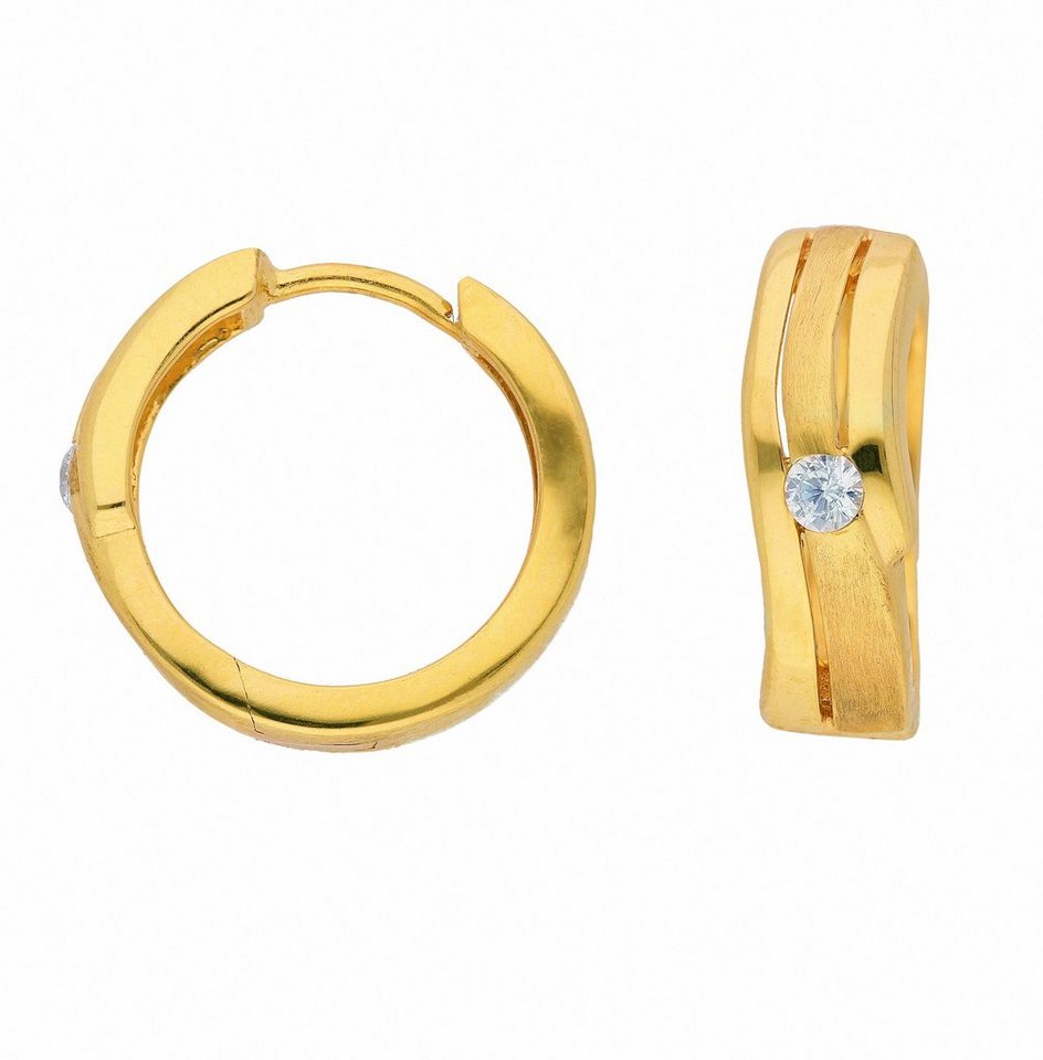 Adelia´s Paar Ohrhänger 1 Paar 333 Gold Ohrringe / Creolen mit Zirkonia, 333 Gold mit Zirkonia Goldschmuck für Damen von Adelia´s