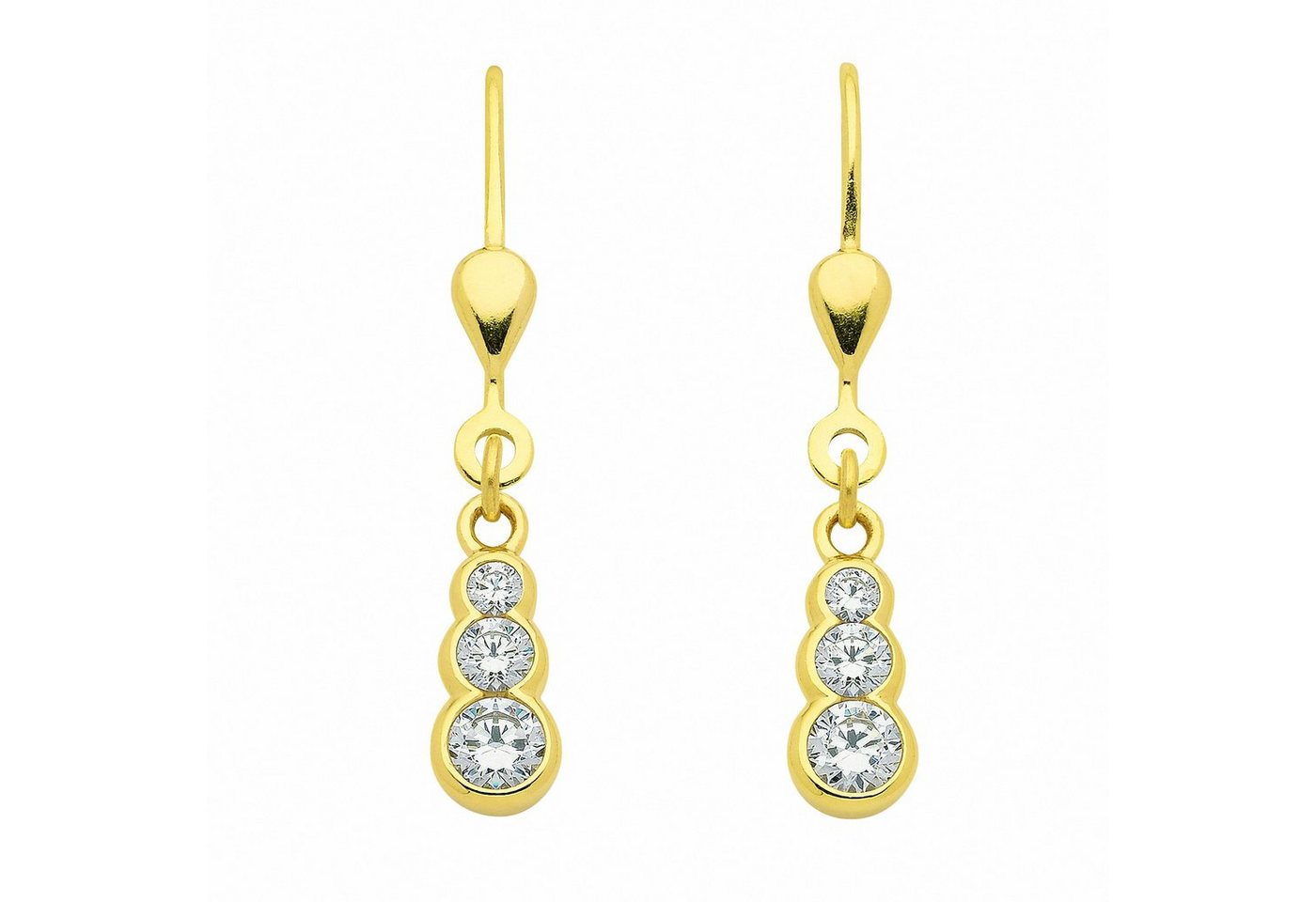 Adelia´s Paar Ohrhänger 1 Paar 333 Gold Ohrringe / Ohrhänger mit Zirkonia, 333 Gold mit Zirkonia Goldschmuck für Damen von Adelia´s