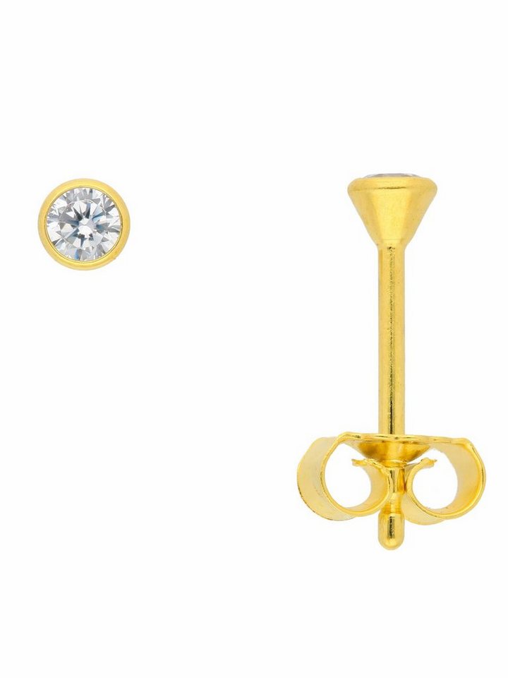 Adelia´s Paar Ohrhänger 333 Gold Ohrringe Ohrstecker mit Zirkonia Ø 3 mm, mit Zirkonia Goldschmuck für Damen von Adelia´s