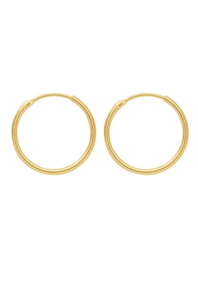 Adelia´s Paar Ohrhänger 585 Gold Ohrringe Creolen Ø 15 mm, Goldschmuck für Damen von Adelia´s