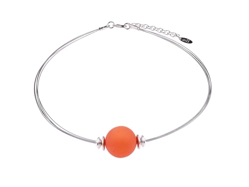 Adi-Modeschmuck Halsreif mit 20mm Polarisperle Pia (orange) von Adi-Modeschmuck