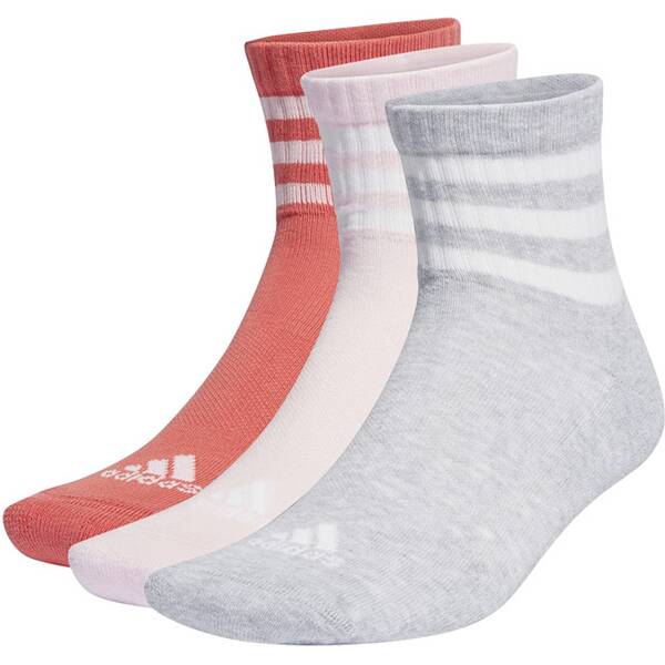 ADIDAS Herren Socken 3-Streifen Cushioned Sportswear Mid-Cut, 3 Paar von Adidas