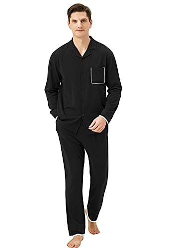 Adigaber Herren Schlafanzug Lang' Pyjamaset Winter Nachtwäsche Warm Schlafshirt Langarm und Pyjamahose für Männer Herbst von Adigaber