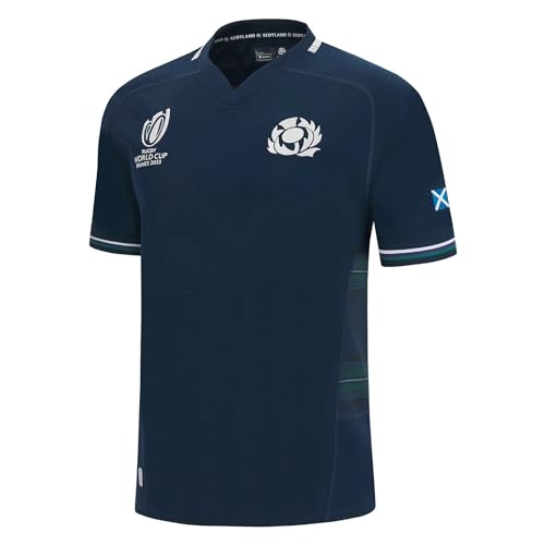 Adleme 2023 Weltmeisterschaft RWC Schottland, Rugby-Trikot, Rugby-T-Shirt-Poloshirt, Herren-Matchtraining-Fußballtrikot (Color : Blue, Size : M) von Adleme