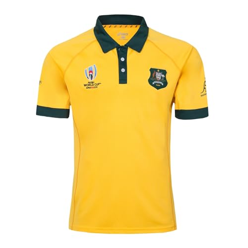 Rugby-Trikot, Gedenkausgabe Australien 17-18, bequem und atmungsaktiv, geeignet for Spiele und den Alltag (Color : 19 Yellow, Size : L) von Adleme