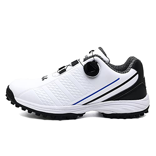 Adoff Golf Schuhe Herren Anti-Skid Wasserdicht Atmungsaktive Turnschuhe Bequeme atmungsaktive Golfschuhe (39,weiß Schwarz) von Adoff