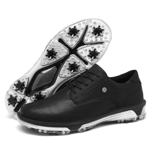 Adoff Golfschuhe für Herren sind wasserdicht, verschleißfest und rutschfest. Professionelle Outdoor-Sportschuhe für Herren (schwarz,40) von Adoff