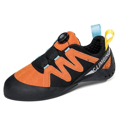 Professionelle Kletterschuhe für Männer und Frauen, universelle Trainingsschuhe, Kletterschuhe, rutschfeste und atmungsaktive Kinder Kletterschuhe, 32-44EU (Orange 1-190,33) von Adoff