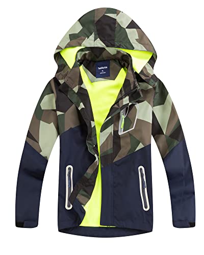 Adorel Jungen Regenjacke Wasserabweisend mit Futter Armeegrün 146 EU (Herstellergröße 150) von Adorel