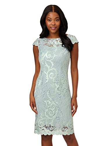 Adrianna Papell Damen Bestickte Spitze Scheide Kleid, Mint Smoke, 44 von Adrianna Papell