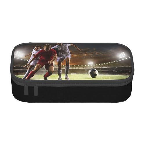 AeRko Federmäppchen mit Fußball-Druck, große Kapazität, Stiftebox, multifunktionale Aufbewahrungsstifttasche, Make-up-Tasche, Geldbörse (Farbe: C) von AeRko