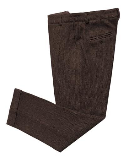 AeoTeokey Herren Anzughose Fischgrätenmuster Tweed Kleid Vintage Hose Casual Dicke Wolle Plissee Front, coffee, 36 W/34 L AeoTeokey Herren Anzughose Fischgrätenmuster Tweed Kleid Vintage Hose Casual Dicke Wolle Plissee Front, coffee, 36 W/34 L von AeoTeokey
