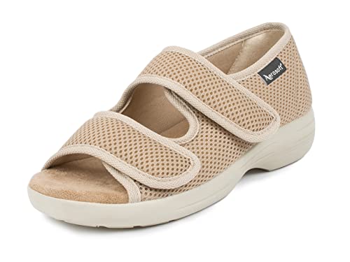 Aerosoft Damen Reha-Sandalette stretch 06, druckfrei, individuell anpassbar, in 3 Farben (beige, numeric_42) von Aerosoft