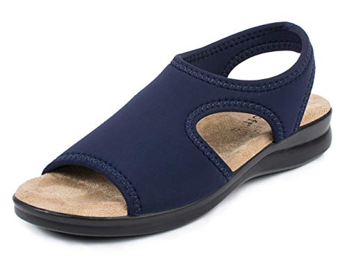 Aerosoft Damen Sandalette stretch 05, extra leicht und mit rundum Stretch, in 5 Farben (blau, numeric_41) von Aerosoft