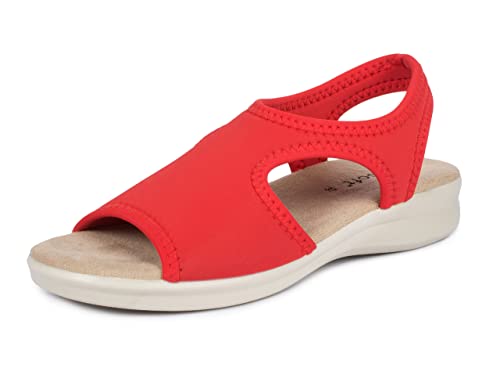 Aerosoft Damen Sandalette Stretch 05, extra leicht und mit rundum Stretch, in 5 Farben (rot, numeric_37) von Aerosoft