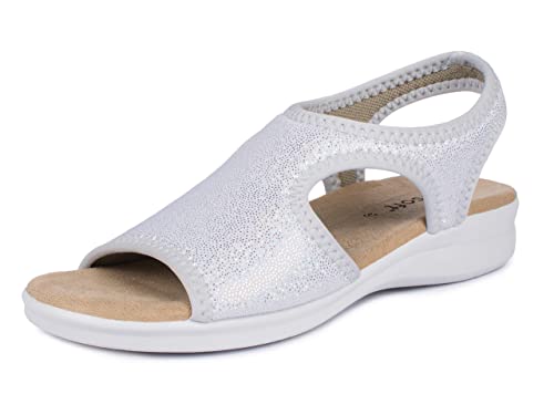 Aerosoft Damen Sandalette Stretch 05, extra leicht und mit rundum Stretch, in 5 Farben (silber, numeric_39) von Aerosoft