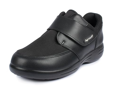 Aerosoft Klett-Halbschuh Stretch 16 Damen Herren Weite G-H rutschhemmend (schwarz, Numeric_42) von Aerosoft