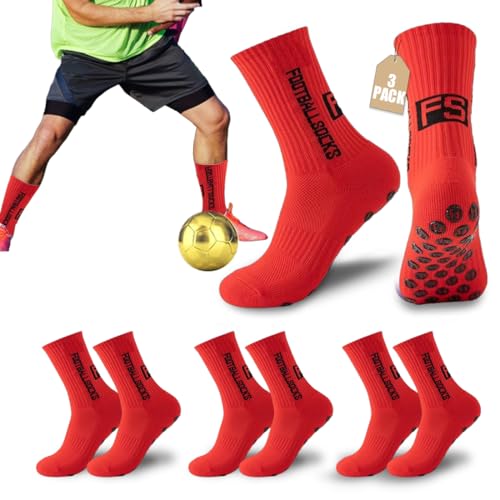 Aethryon 3 Paar Fußballsocken für Herren Damen 37-46, Red Sportsocken Fußball, Anti Rutsch Fußball Socken, Anti Rutsch Fußball Socken, Fußball Absorbiert Schweiß für Fussball Basketball Laufen Aethryon 3 Paar Fußballsocken für Herren Damen 37-46, Red Sportsocken Fußball, Anti Rutsch Fußball Socken, Anti Rutsch Fußball Socken, Fußball Absorbiert Schweiß für Fussball Basketball Laufen von Aethryon