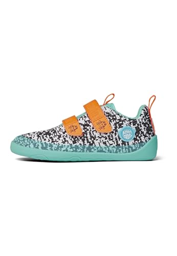 Affenzahn Barfußschuh Knit Klett Kinderschuh für Jungen und Mädchen Krabbe - Blau von Affenzahn