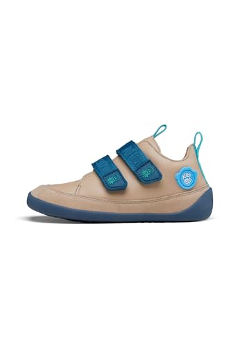 Affenzahn Barfußschuh Leder Buddy Kinderschuh für Jungen und Mädchen Größe 21-32, Klettverschluss Oktopus - Blau 29 von Affenzahn