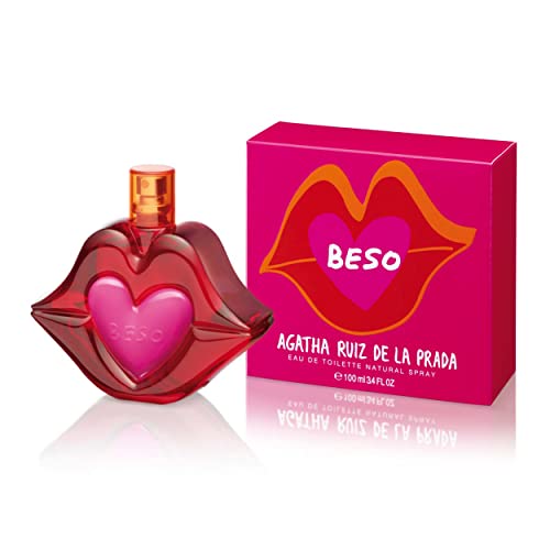 Agatha Ruiz de la Prada Perfumes – Beso, Eau de Toilette für Damen – Langanhaltend – Verspielter, charmanter und moderner Duft – Zitrus-, blumige, Apfel- und Jasminnoten – Ideal für tagsüber – 100 ml von Agatha Ruiz de la Prada