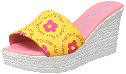 Agatha Ruiz de la Prada Damen Agatha 122 Keilsandale, Gelb, Blumen, Fuchsia, 40 EU von Agatha Ruiz de la Prada