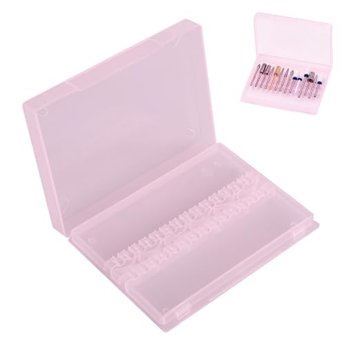 14-Loch-Nagelbohrer-Organizer, professionelle Acryl-Nagelpolier-Bithalter-Display-Aufbewahrungsbox(Rosa) von Agatige