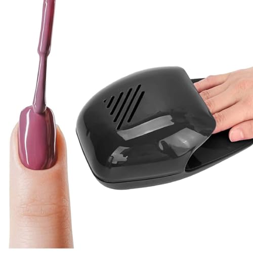 Kinder Nagellacktrockner, kleiner tragbarer Luftnageltrockner Trocknungsventilator für Fingernagel Zehennagel Normaler Nagellack (Schwarz) von Agatige