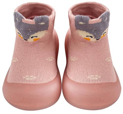 Aggroot Sockenschuhe Baby Lauflernerschuhe rutschfeste Cartoon Weicher Stricken Babybodenschuhe Kleinkind Hausschuhe für Mädchen Jungen von Aggroot