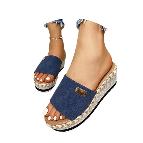 Agiyenna Damen Plateau Sandalen Leichte Sommerschuhe Elegant Römersandalen Bequeme Casual Sandalen mit Absatz Outdoor Wassersandalen Sommer Hausschuhe Slip On Sandaletten von Agiyenna