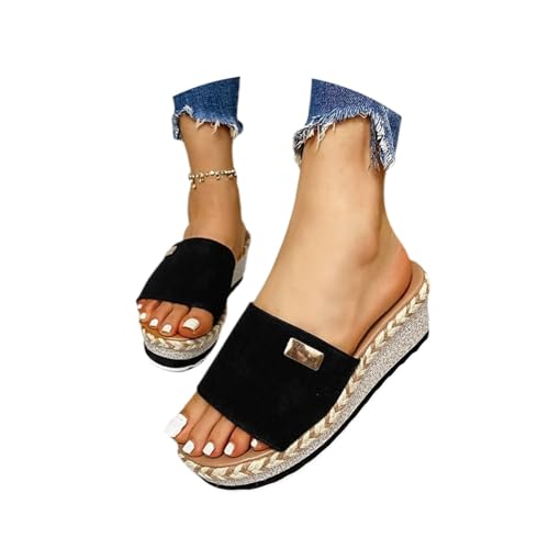 Agiyenna Damen Plateau Sandalen Leichte Sommerschuhe Elegant Römersandalen Bequeme Casual Sandalen mit Absatz Outdoor Wassersandalen Sommer Hausschuhe Slip On Sandaletten von Agiyenna